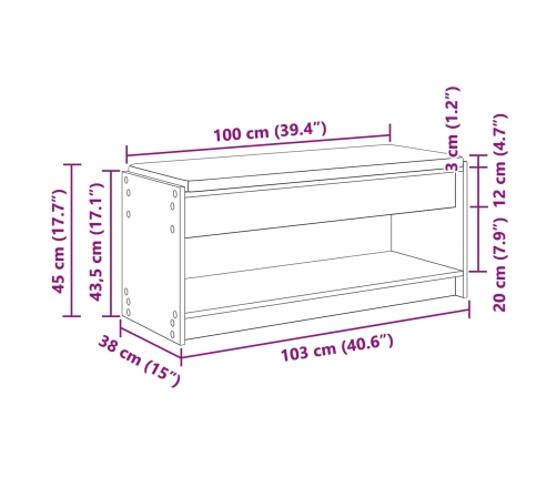 Zāles Sols Ar Spilvenu Ar Plauktu Sonoma Ozols 103 X 38 X 45 Cm Vidaxl