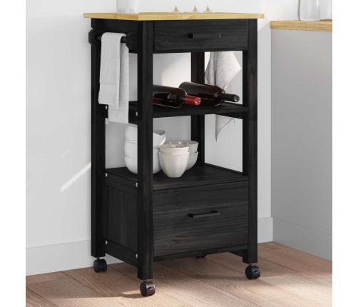 Virtuves Ratiņš Vienkrāsains Melna Vidaxl