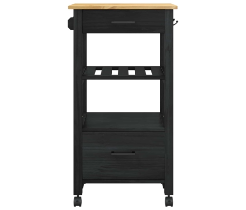 Virtuves Ratiņš Vienkrāsains Melna Vidaxl