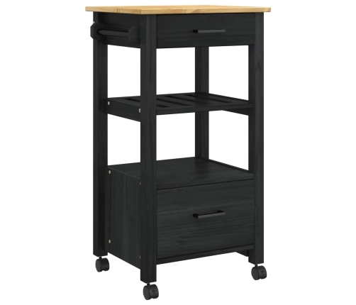 Virtuves Ratiņš Vienkrāsains Melna Vidaxl