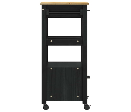 Virtuves Ratiņš Vienkrāsains Melna Vidaxl