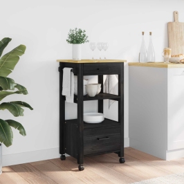 Virtuves Ratiņš Vienkrāsains Melna Vidaxl