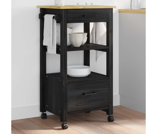 Virtuves Ratiņš Vienkrāsains Melna Vidaxl