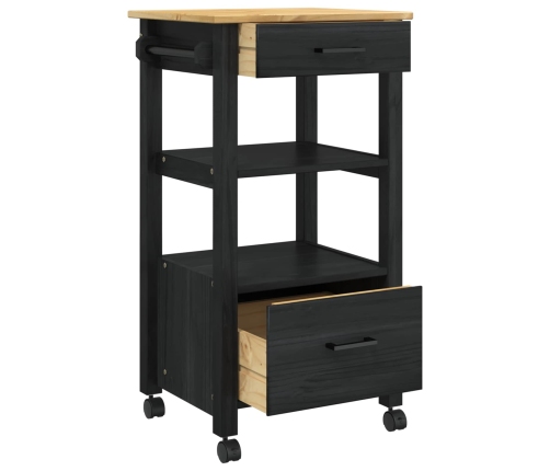 Virtuves Ratiņš Vienkrāsains Melna Vidaxl