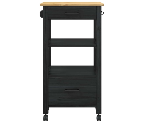 Virtuves Ratiņš Vienkrāsains Melna Vidaxl