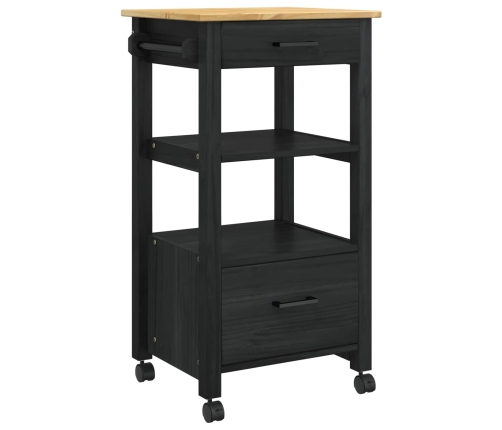 Virtuves Ratiņš Vienkrāsains Melna Vidaxl