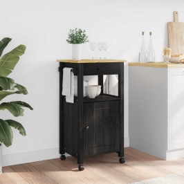 Virtuves Ratiņš Vienkrāsains Melna Vidaxl