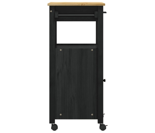 Virtuves Ratiņš Vienkrāsains Melna Vidaxl