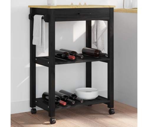 Virtuves Ratiņš Vienkrāsains Melna 88.5 X 40 X 84 Cm Vidaxl