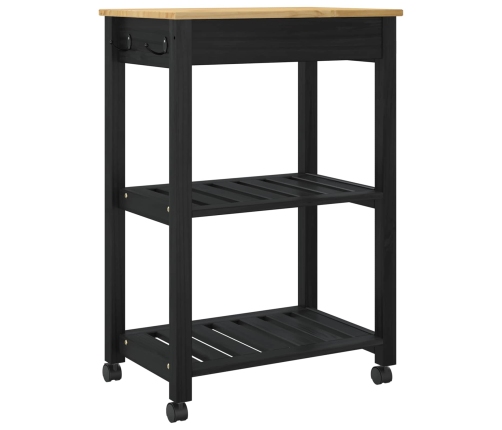 Virtuves Ratiņš Vienkrāsains Melna 88.5 X 40 X 84 Cm Vidaxl