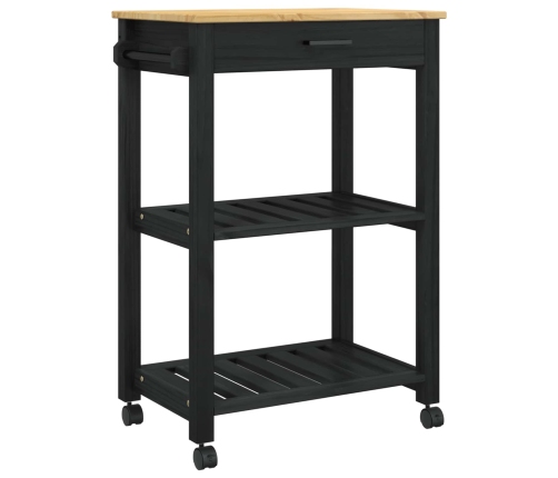 Virtuves Ratiņš Vienkrāsains Melna 88.5 X 40 X 84 Cm Vidaxl