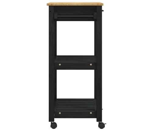 Virtuves Ratiņš Vienkrāsains Melna 88.5 X 40 X 84 Cm Vidaxl