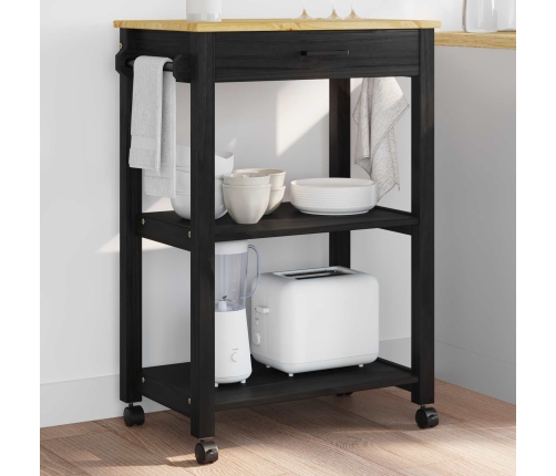 Virtuves Ratiņš Vienkrāsains Melna 88,5 X 40 X 60 Cm Vidaxl