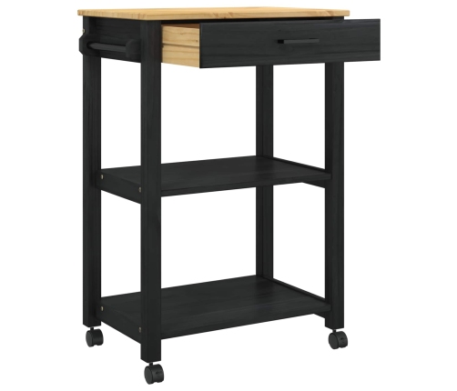 Virtuves Ratiņš Vienkrāsains Melna 88,5 X 40 X 60 Cm Vidaxl