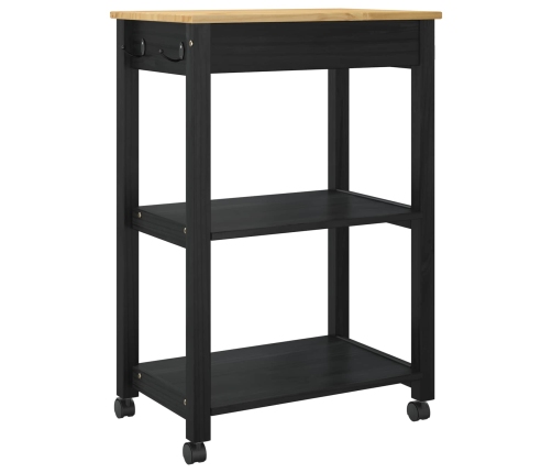 Virtuves Ratiņš Vienkrāsains Melna 88,5 X 40 X 60 Cm Vidaxl