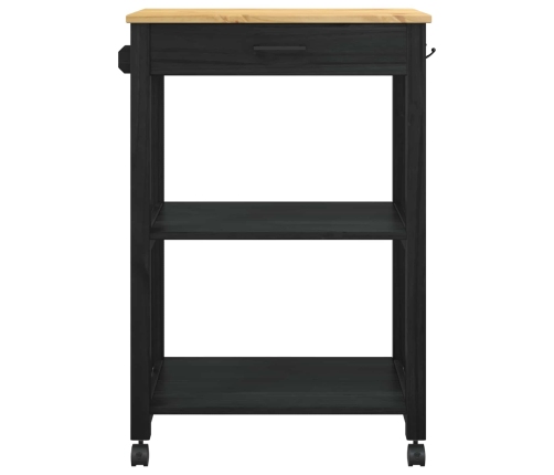 Virtuves Ratiņš Vienkrāsains Melna 88,5 X 40 X 60 Cm Vidaxl