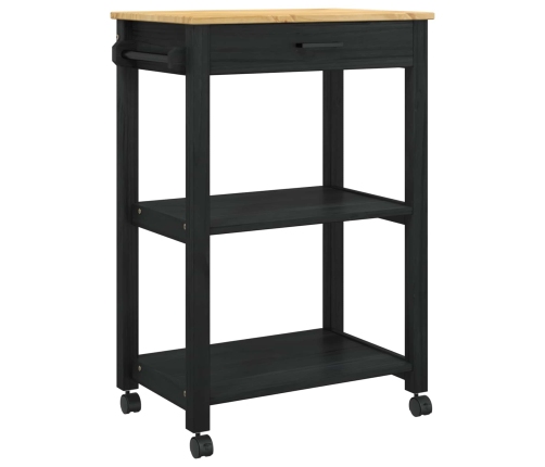 Virtuves Ratiņš Vienkrāsains Melna 88,5 X 40 X 60 Cm Vidaxl