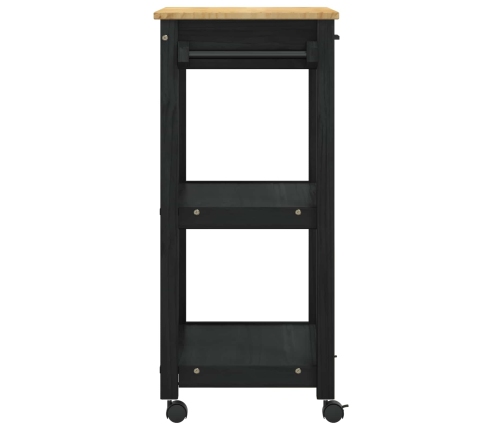 Virtuves Ratiņš Vienkrāsains Melna 88,5 X 40 X 60 Cm Vidaxl