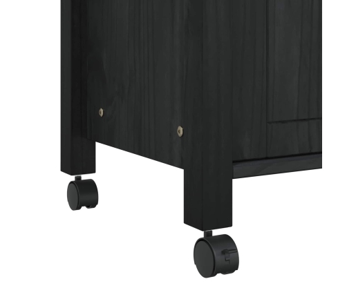 Virtuves Ratiņš Vienkrāsains Melna 88,5 X 40 X 60 Cm Vidaxl