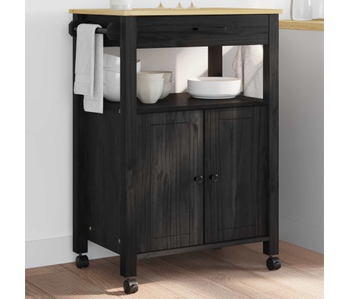 Virtuves Ratiņš Vienkrāsains Melna 88,5 X 40 X 60 Cm Vidaxl