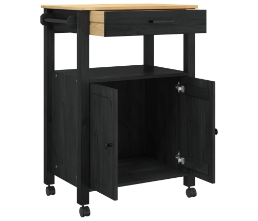 Virtuves Ratiņš Vienkrāsains Melna 88,5 X 40 X 60 Cm Vidaxl