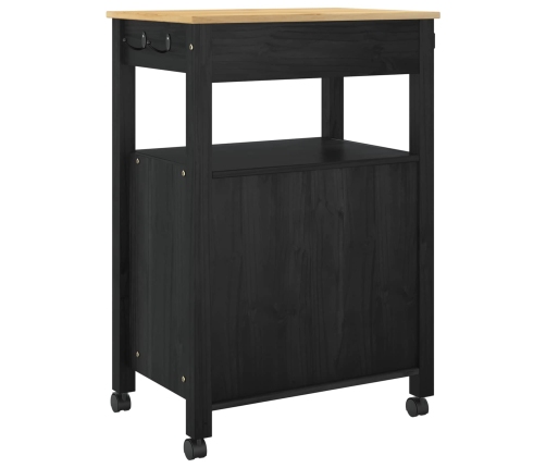 Virtuves Ratiņš Vienkrāsains Melna 88,5 X 40 X 60 Cm Vidaxl