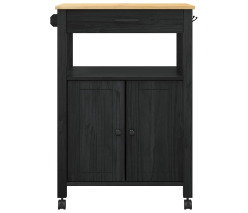 Virtuves Ratiņš Vienkrāsains Melna 88,5 X 40 X 60 Cm Vidaxl