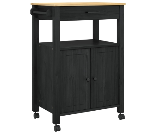 Virtuves Ratiņš Vienkrāsains Melna 88,5 X 40 X 60 Cm Vidaxl