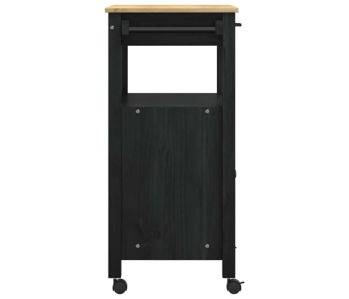 Virtuves Ratiņš Vienkrāsains Melna 88,5 X 40 X 60 Cm Vidaxl