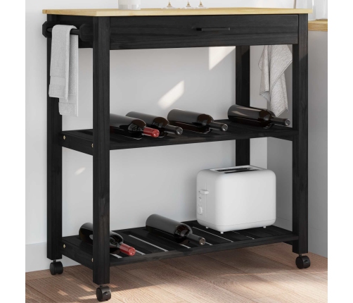 Virtuves Ratiņš Vienkrāsains Melna 88.5 X 40 X 84 Cm Vidaxl