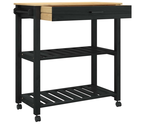 Virtuves Ratiņš Vienkrāsains Melna 88.5 X 40 X 84 Cm Vidaxl