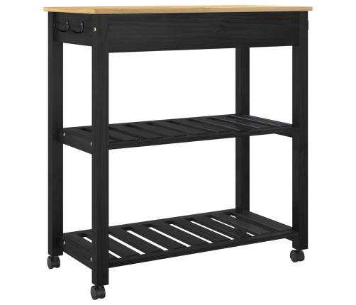 Virtuves Ratiņš Vienkrāsains Melna 88.5 X 40 X 84 Cm Vidaxl