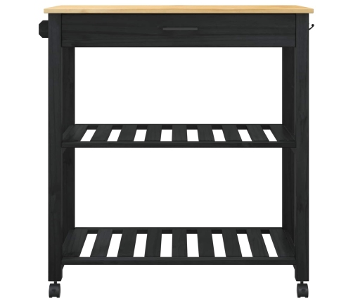 Virtuves Ratiņš Vienkrāsains Melna 88.5 X 40 X 84 Cm Vidaxl