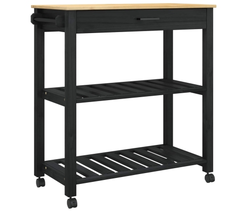 Virtuves Ratiņš Vienkrāsains Melna 88.5 X 40 X 84 Cm Vidaxl