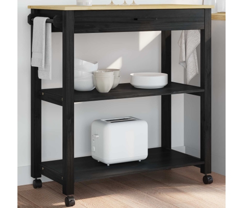 Virtuves Ratiņš Vienkrāsains Melna 88,5 X 40 X 48 Cm Vidaxl