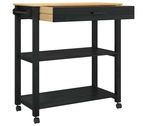 Virtuves Ratiņš Vienkrāsains Melna 88,5 X 40 X 48 Cm Vidaxl