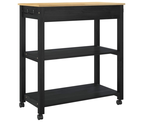 Virtuves Ratiņš Vienkrāsains Melna 88,5 X 40 X 48 Cm Vidaxl