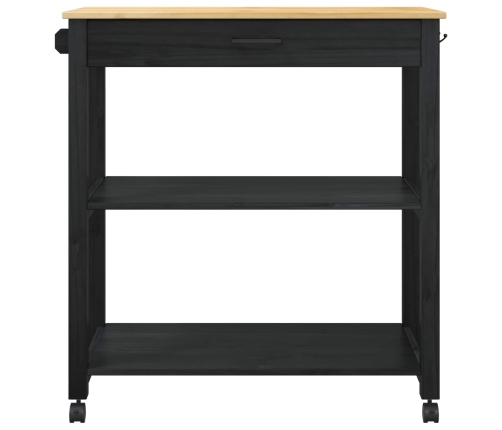 Virtuves Ratiņš Vienkrāsains Melna 88,5 X 40 X 48 Cm Vidaxl