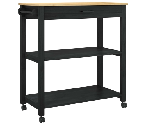 Virtuves Ratiņš Vienkrāsains Melna 88,5 X 40 X 48 Cm Vidaxl