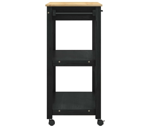 Virtuves Ratiņš Vienkrāsains Melna 88,5 X 40 X 48 Cm Vidaxl