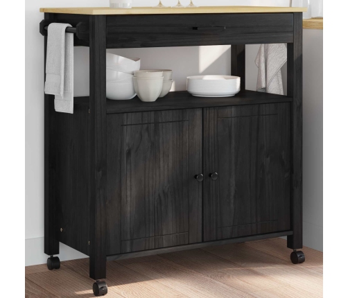 Virtuves Ratiņš Vienkrāsains Melna 88,5 X 40 X 48 Cm Vidaxl