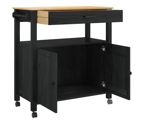 Virtuves Ratiņš Vienkrāsains Melna 88,5 X 40 X 48 Cm Vidaxl