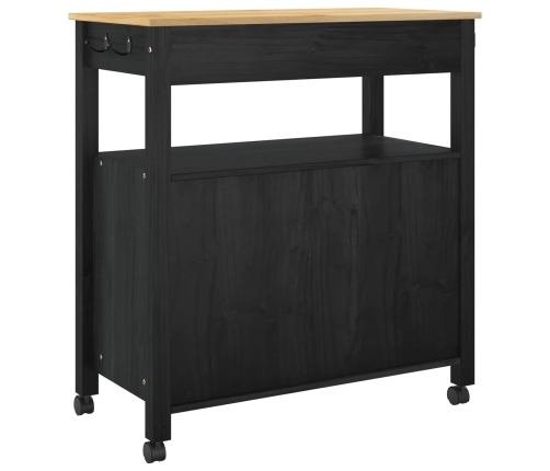 Virtuves Ratiņš Vienkrāsains Melna 88,5 X 40 X 48 Cm Vidaxl