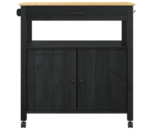 Virtuves Ratiņš Vienkrāsains Melna 88,5 X 40 X 48 Cm Vidaxl