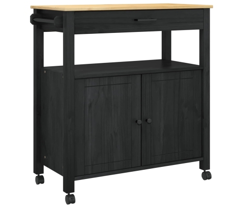 Virtuves Ratiņš Vienkrāsains Melna 88,5 X 40 X 48 Cm Vidaxl