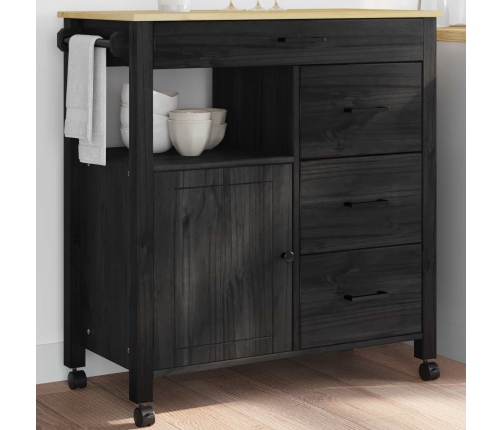 Virtuves Ratiņš Vienkrāsains Melna Vidaxl