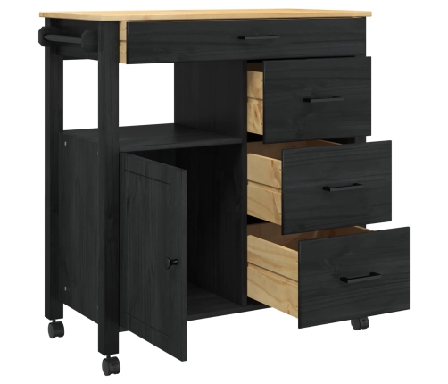 Virtuves Ratiņš Vienkrāsains Melna Vidaxl