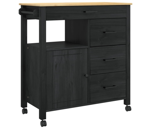 Virtuves Ratiņš Vienkrāsains Melna Vidaxl