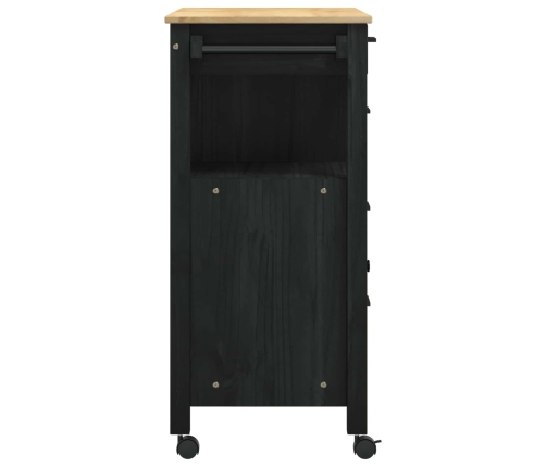 Virtuves Ratiņš Vienkrāsains Melna Vidaxl