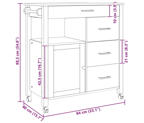 Virtuves Ratiņš Vienkrāsains Melna Vidaxl
